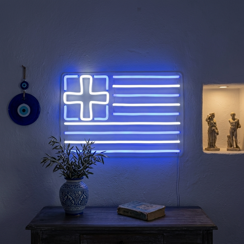 "Bandera De Grecia" Letreros Neon