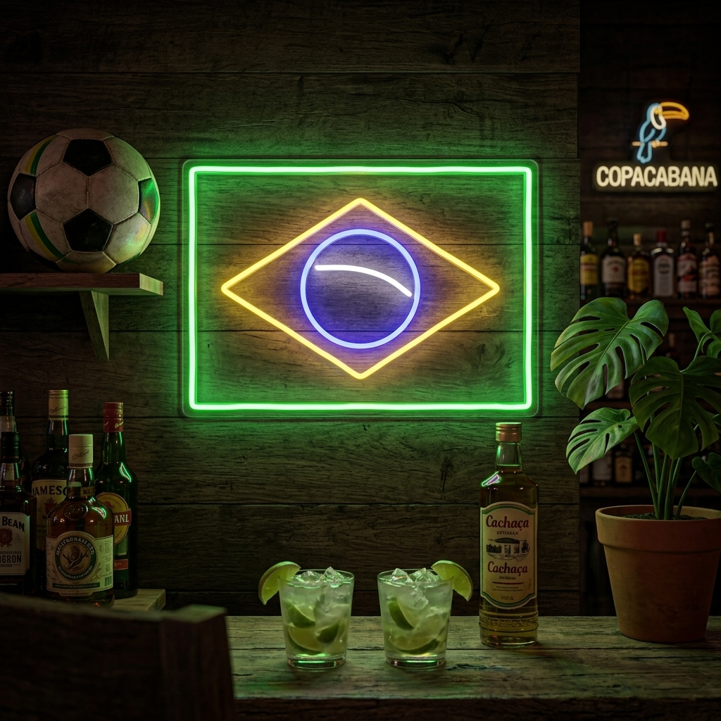 "Bandera De Brasil" Letreros Neon
