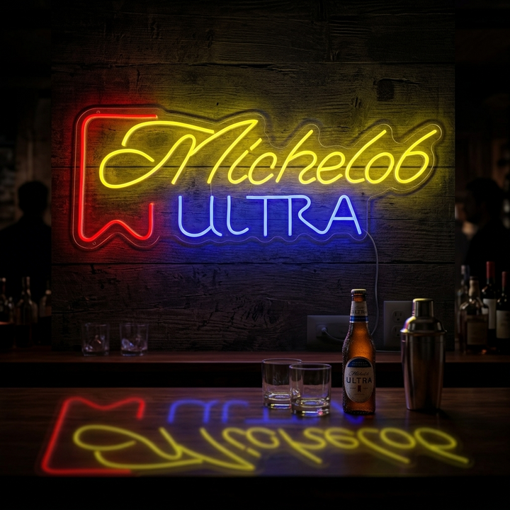 "Bar De Cerveza Michelob Ultra" Letreros Neon