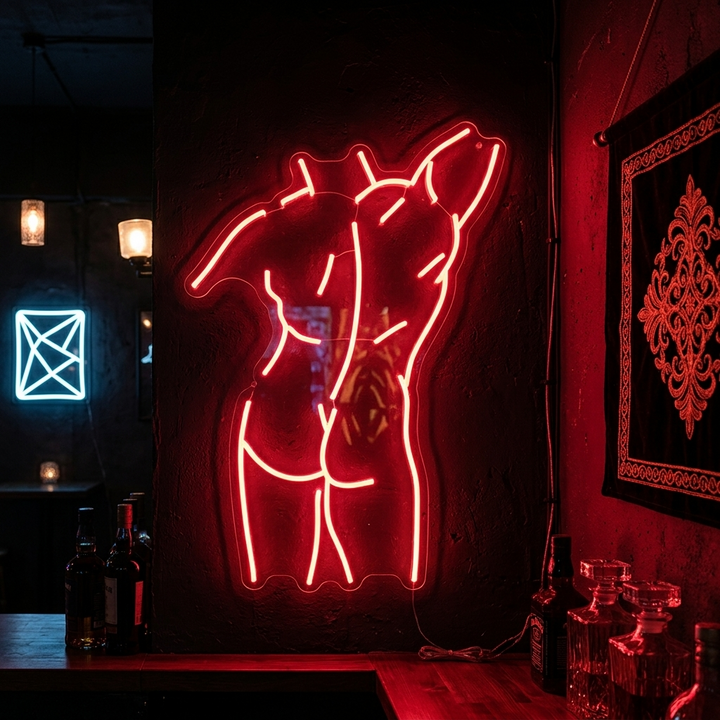"Hombre Cuerpo" Letreros Neon
