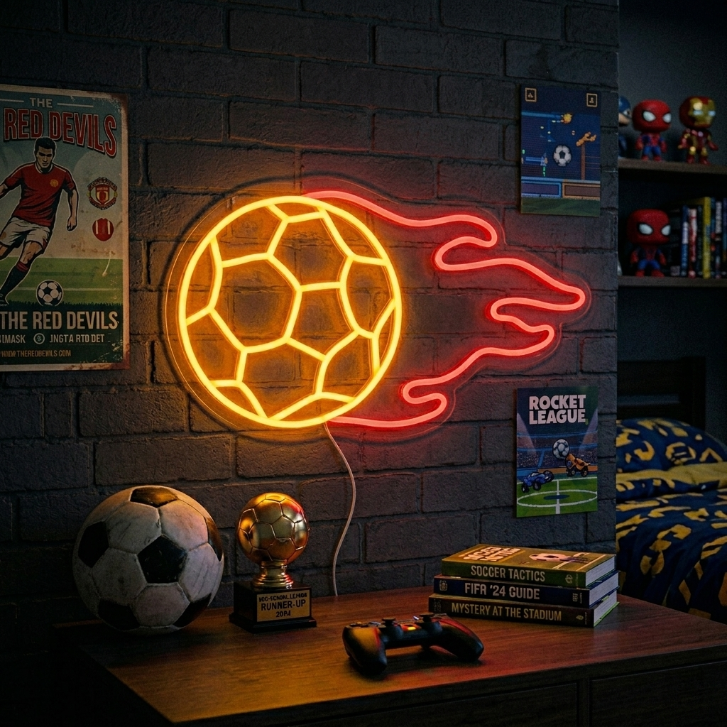 "Futbol Con Llama" Letreros Neon