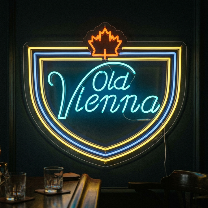 "cerveza lager, gran cerveza canadiense, Old Vienna" Letreros Neon