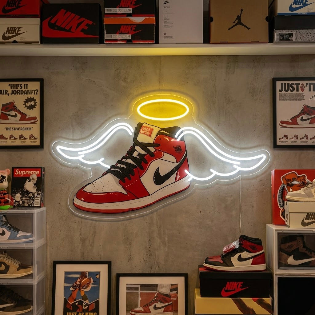"Zapatillas De Deporte Con Alas UV Imprimir" Letreros Neon