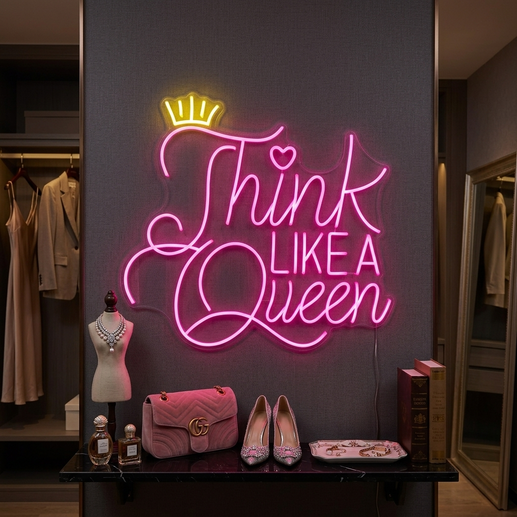 "Think Like A Queen" Letreros Neon