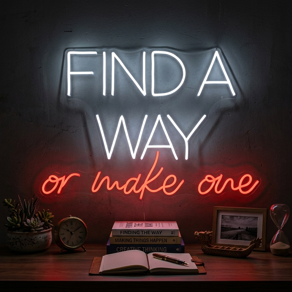 "Find A Way Or Make One" Letreros Neon
