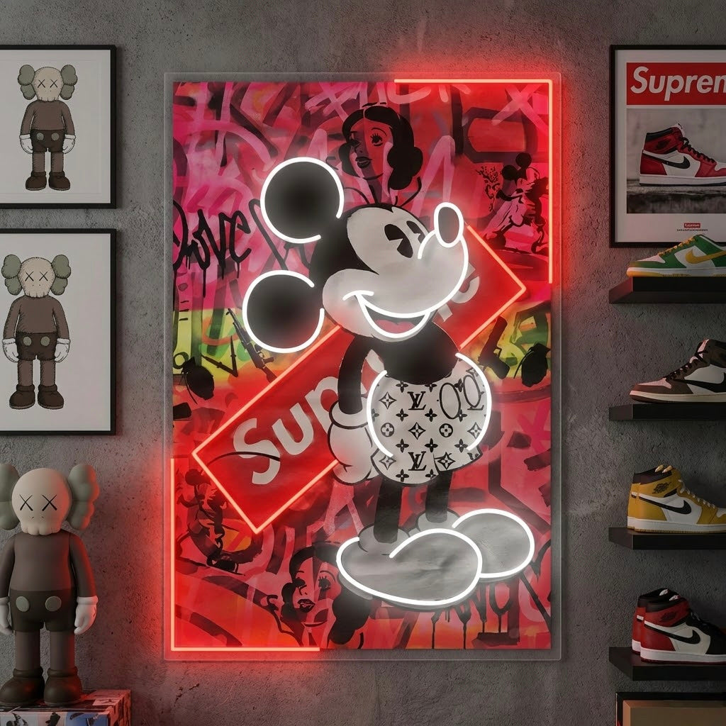 "Dibujos animados pop" Letrero de neón LED impreso con UV