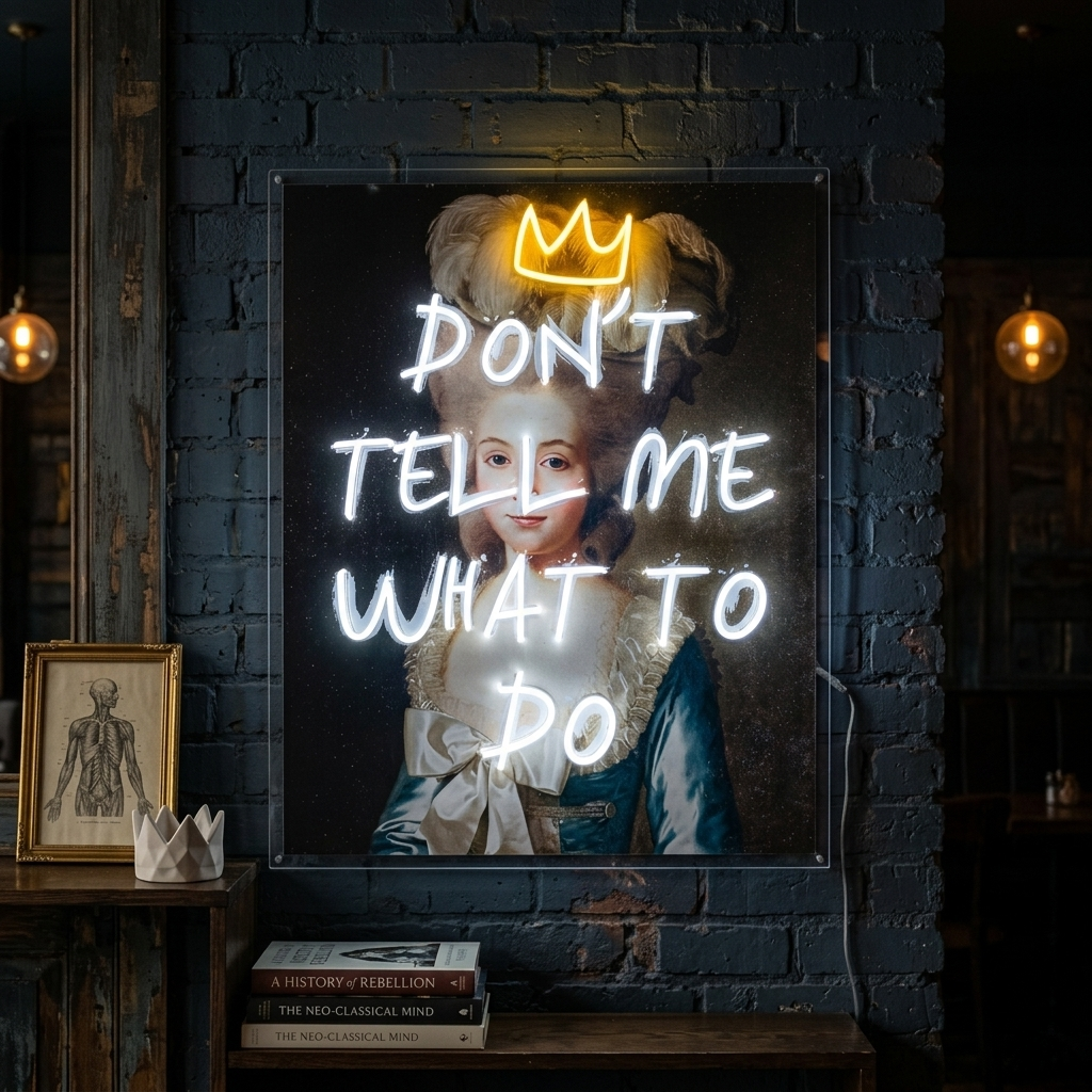 "No me digas que hacer" Letrero de neón LED impreso con UV