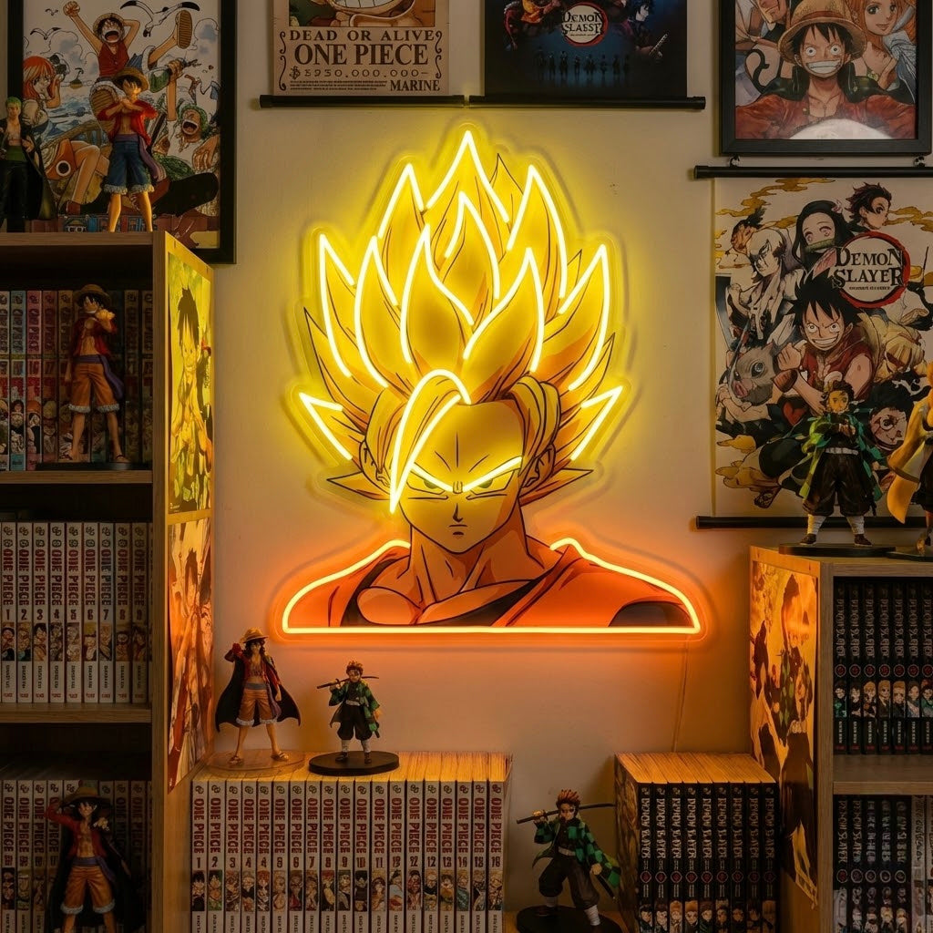 "Goku, anime" Letrero de neón LED impreso con UV