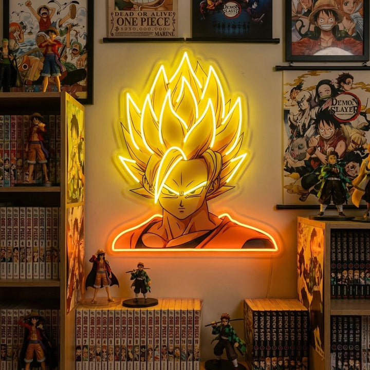 "Goku, anime" Letrero de neón LED impreso con UV