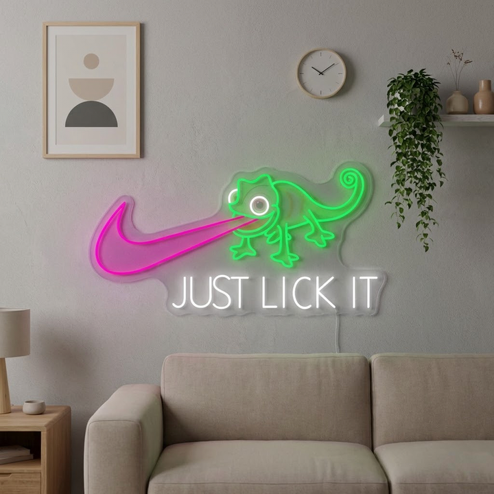 "Just Lick It" Letrero de neón LED impreso con UV