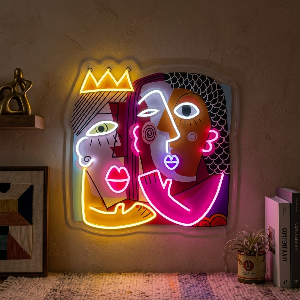 "Hombre y mujer" Letrero de neón LED impreso con UV