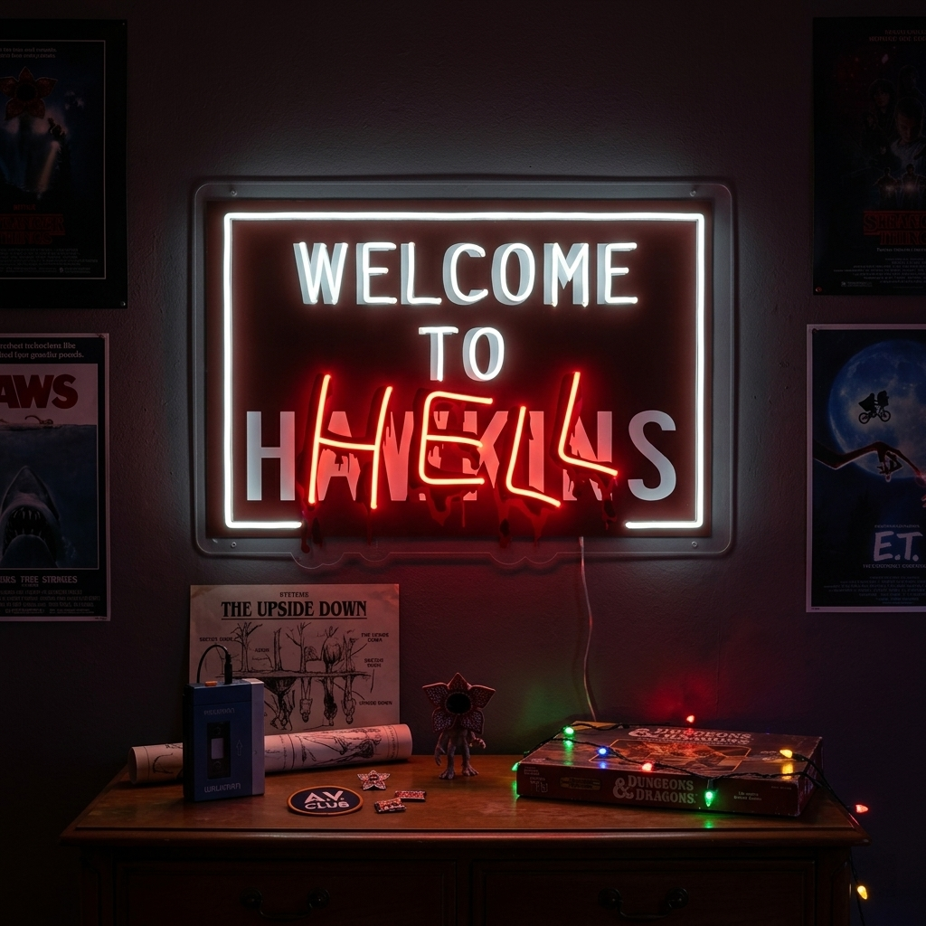 "Welcome To Hell" Letrero de neón LED impreso con UV