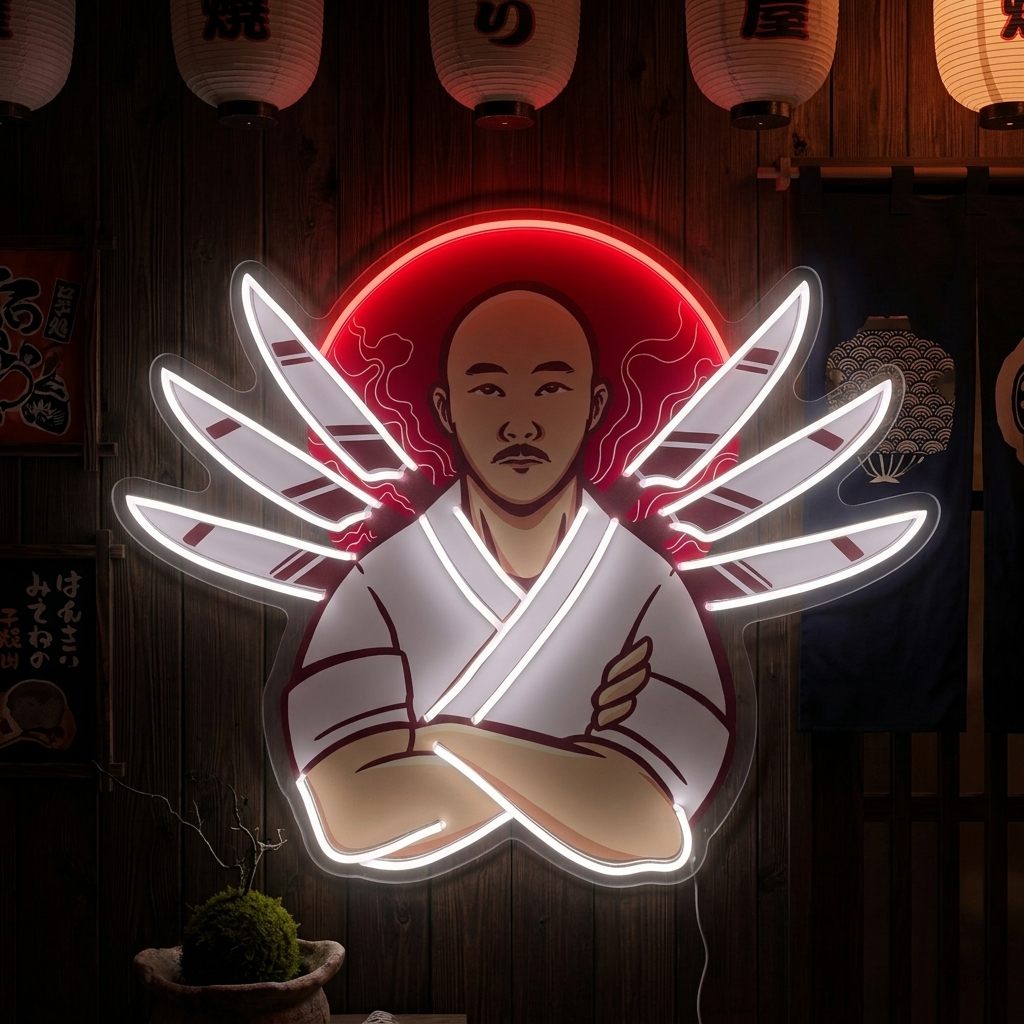 Chef Japonés Letrero de neón, Decoración de restaurantes japoneses