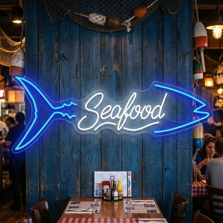 "Seafood" Letrero de neón