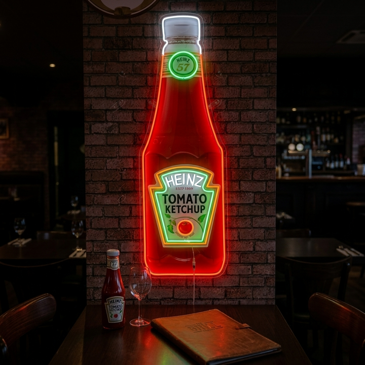 "Botella de Ketchup" Letrero de neón