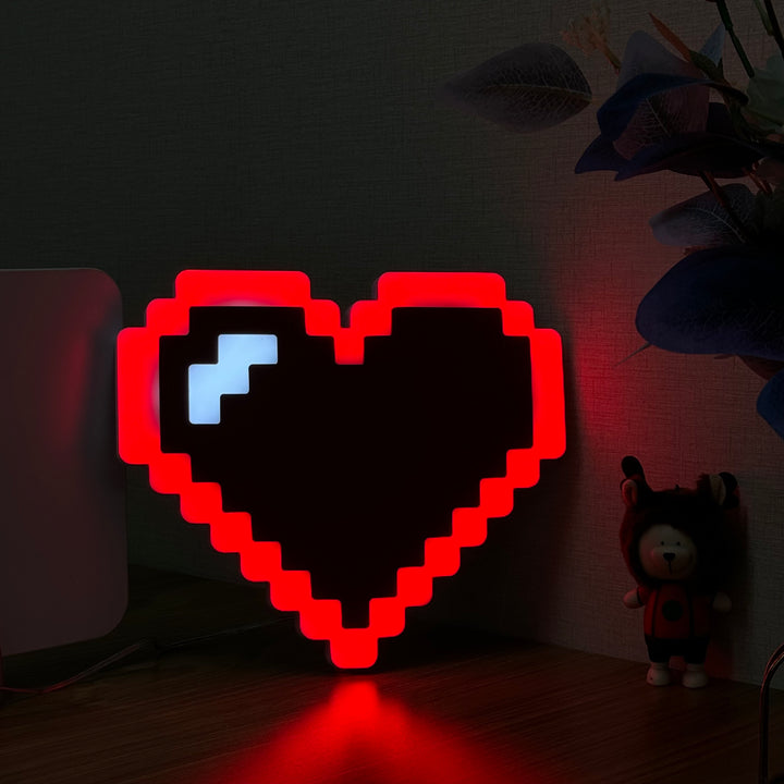"Legend of Zelda 16-bit Heart" Neon Like