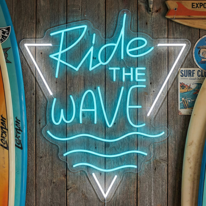 "Ride The Wave" Letrero de neón