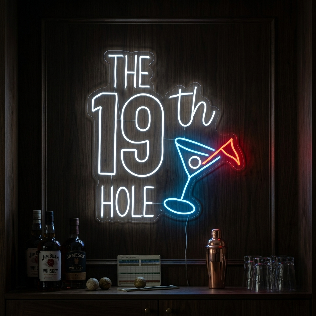 "The 19th Hole Golf" Letrero de neón