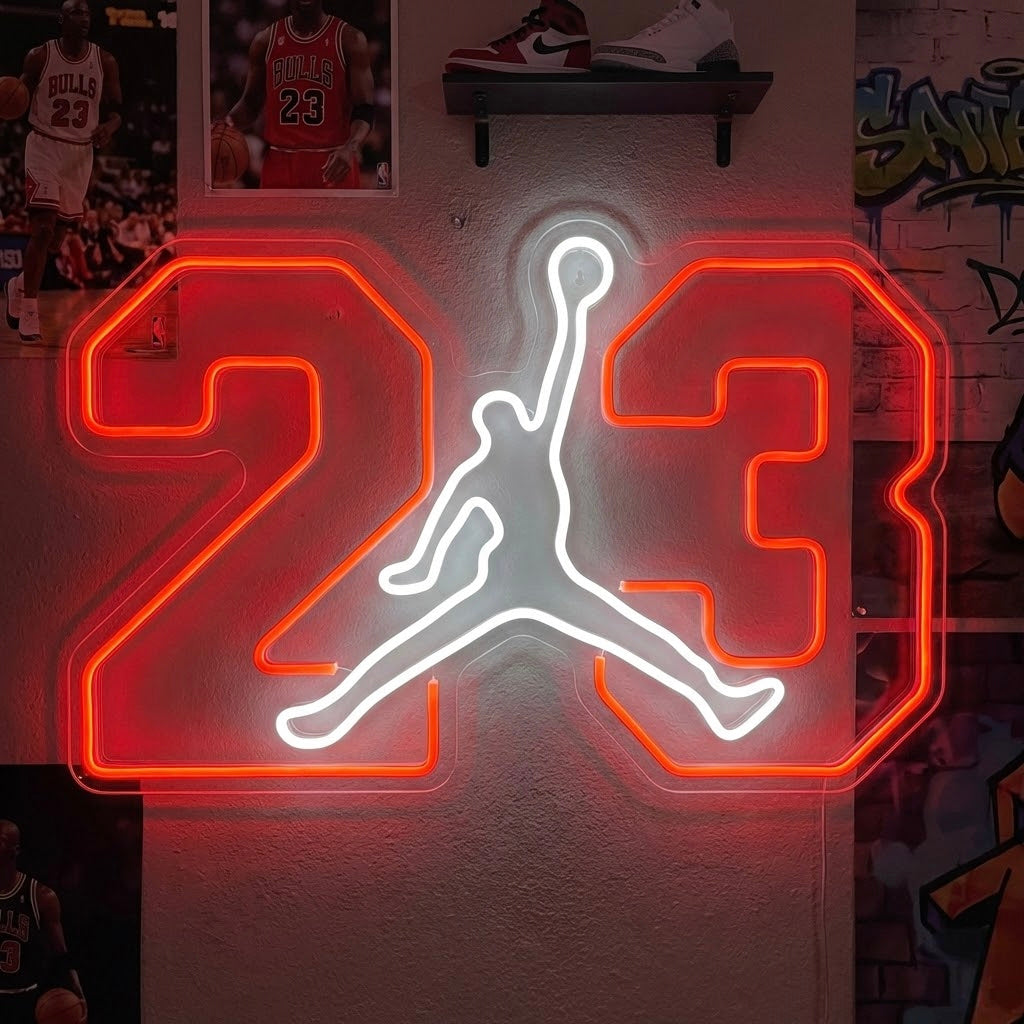"No.23 Jugador de baloncesto" Letrero de neón