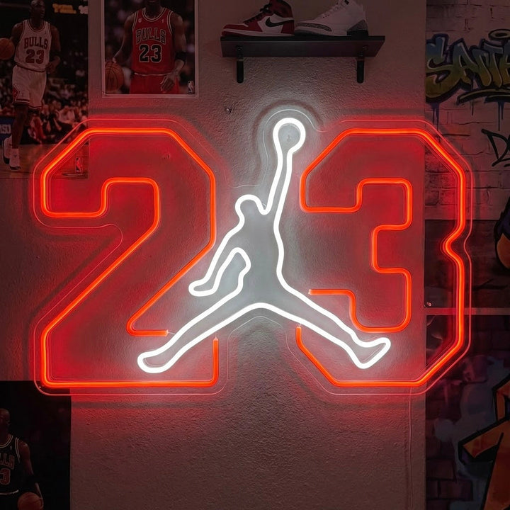 "No.23 Jugador de baloncesto" Letrero de neón