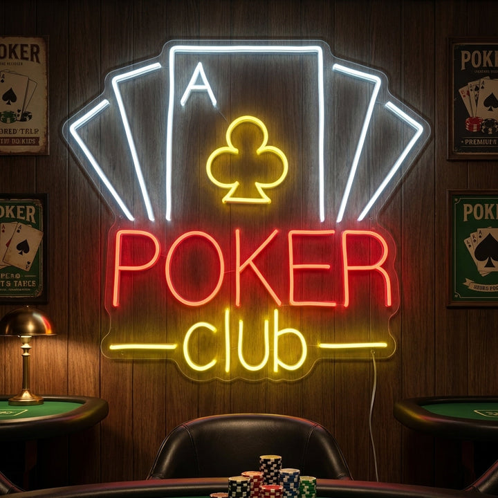 "Poker Club" Letrero de neón