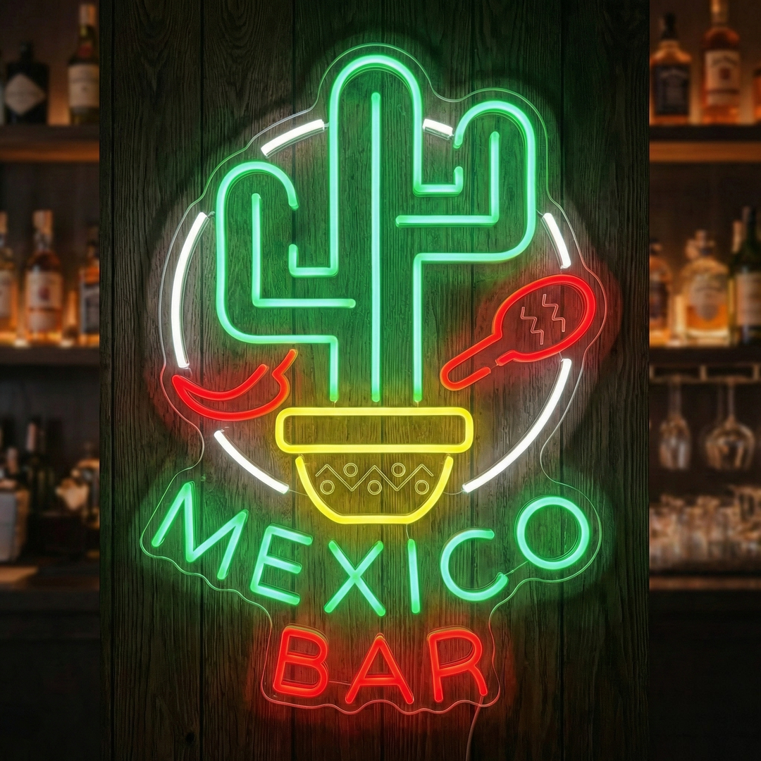 "Mexico Bar" Letrero de neón