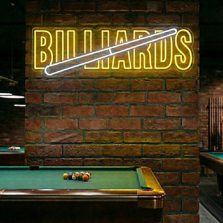 "Billiards" Letrero de neón