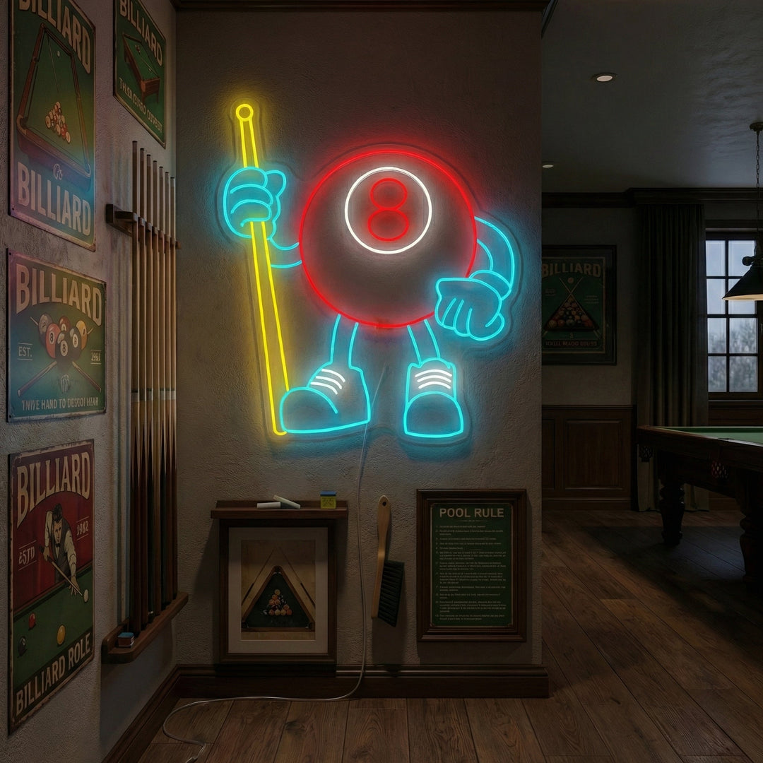 "Billar Bola 8" Letrero de neón