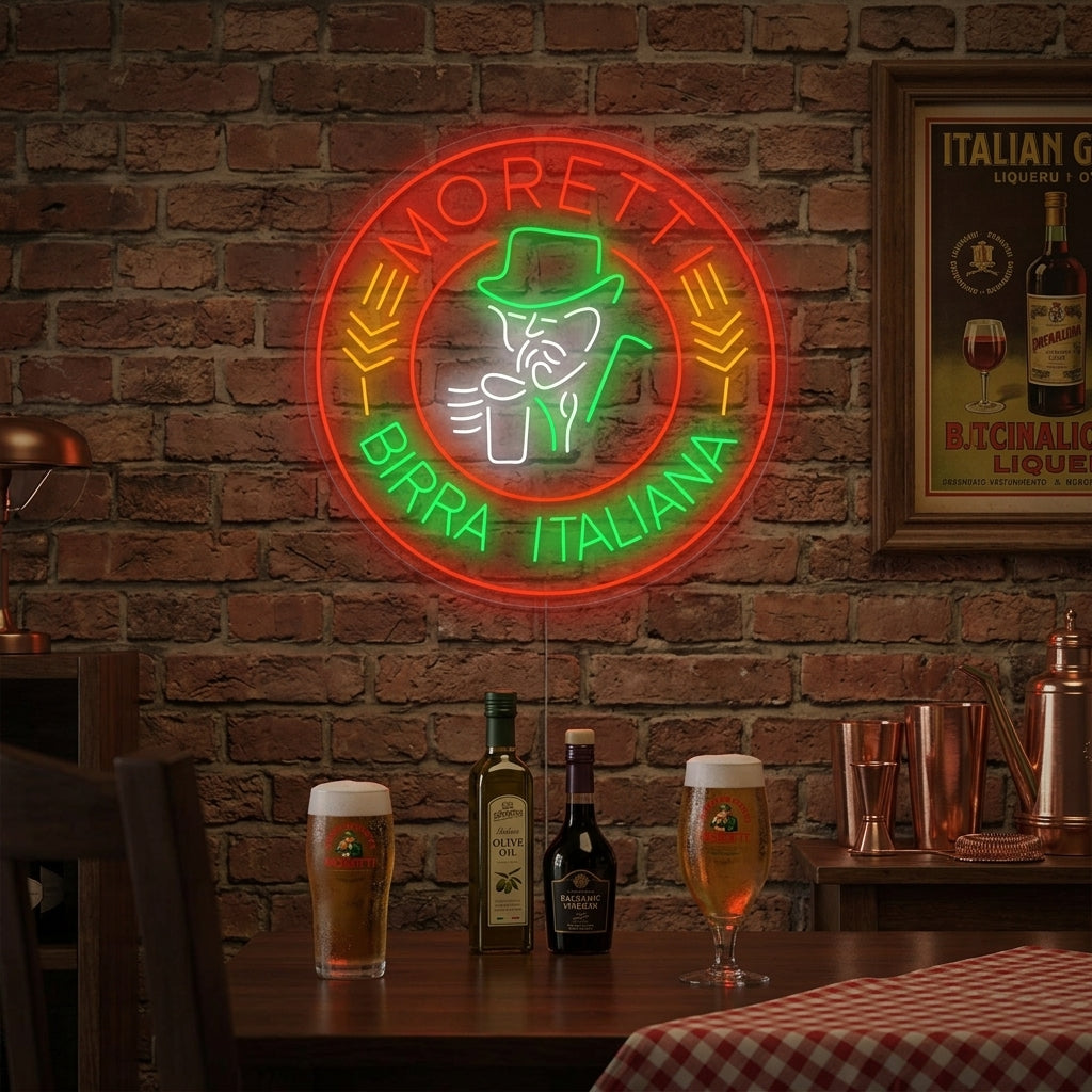 "Moretti Birra Italiana" Letrero de neón