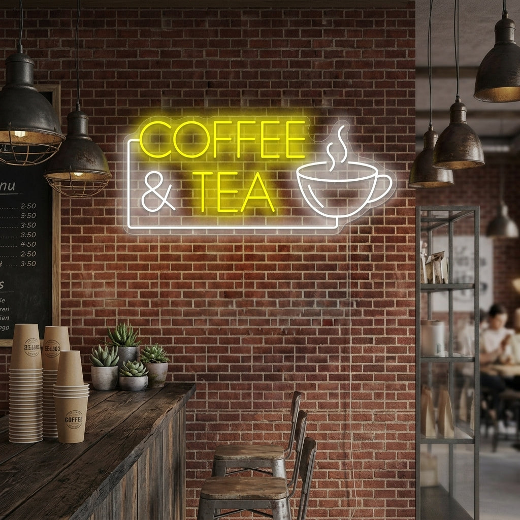 "Coffee & Tea" Letrero de neón