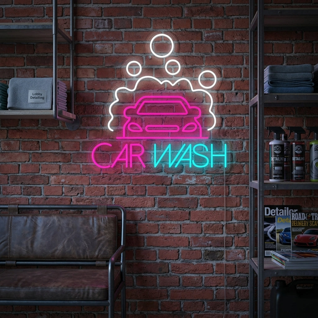 "Car Wash" Letrero de neón