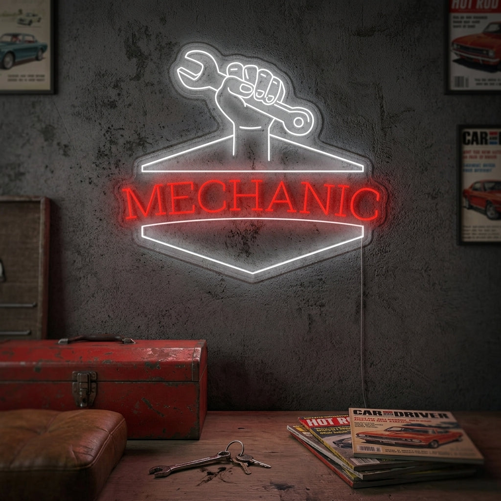 "Mechanic" Letrero de neón