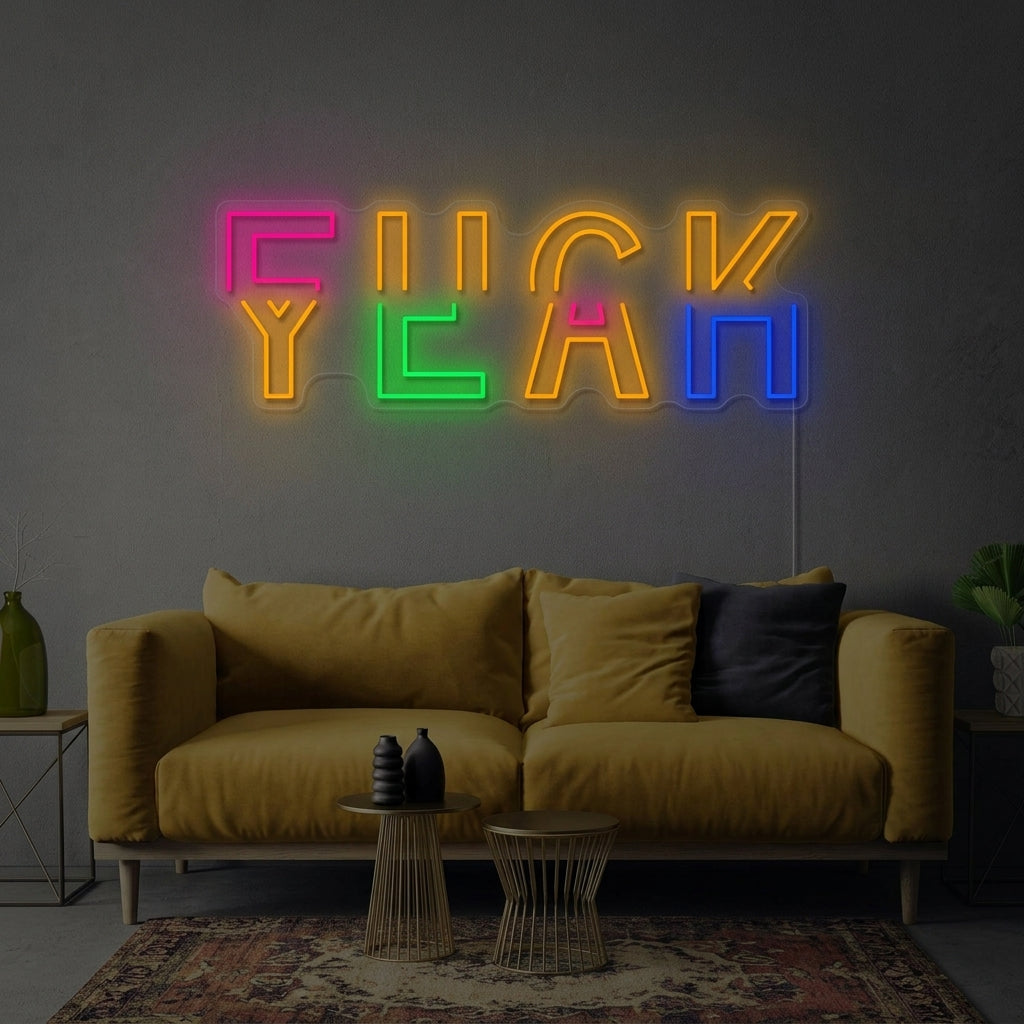 "Fuck Yeah" Letrero de neón