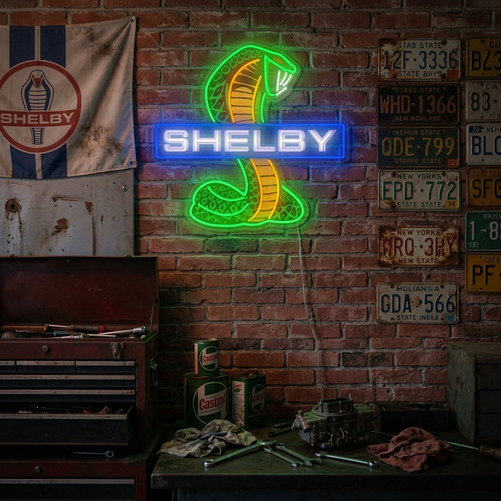 "Shel-Car Cobra" Letrero de neón