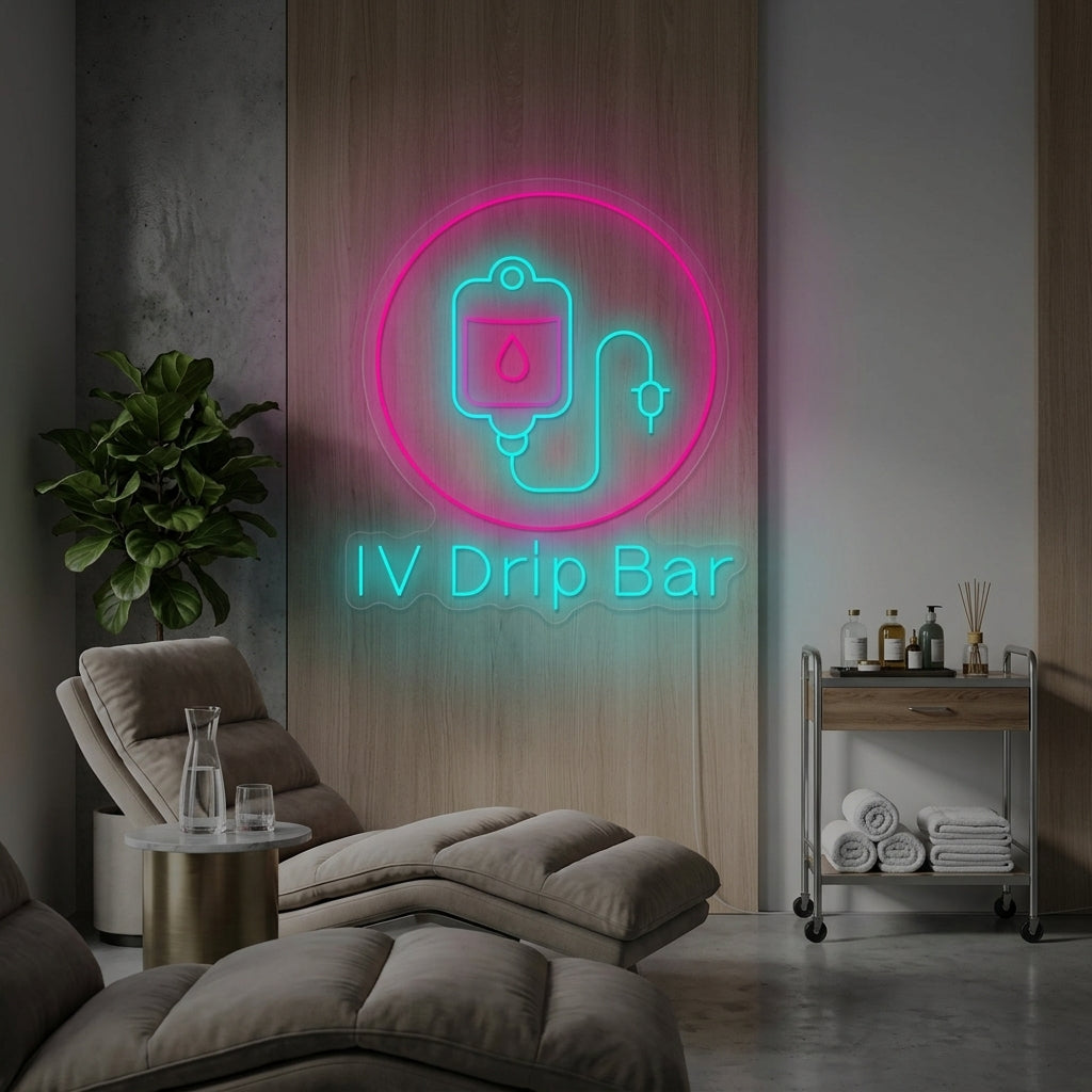 "Iv Drip Bar" Letrero de neón
