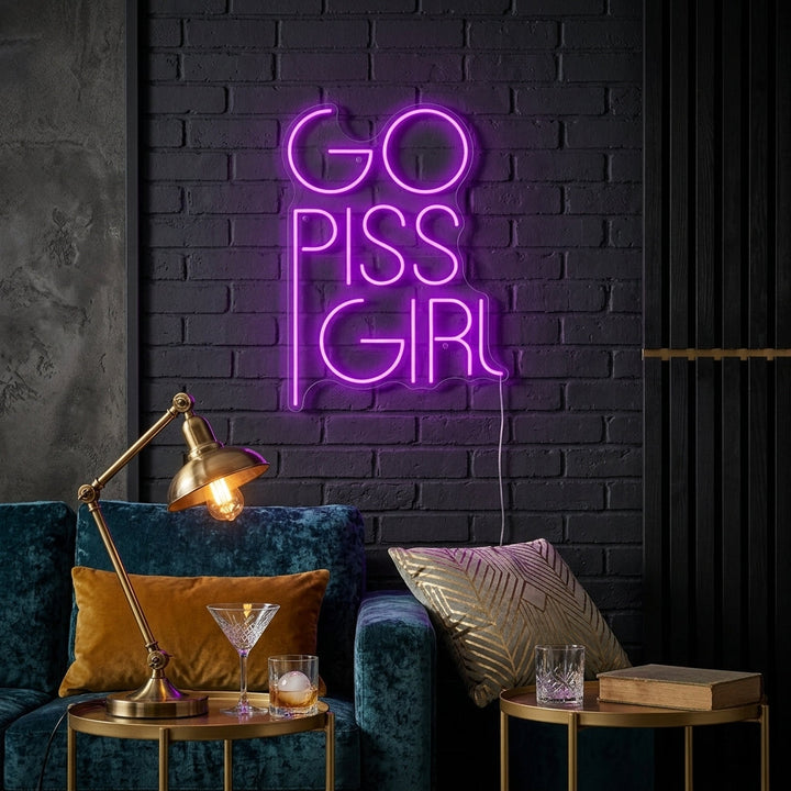 "Go Piss Girl" Letrero de neón
