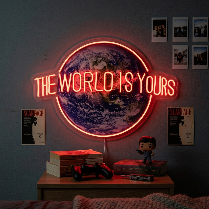 "The World Is Yours" Letrero de neón