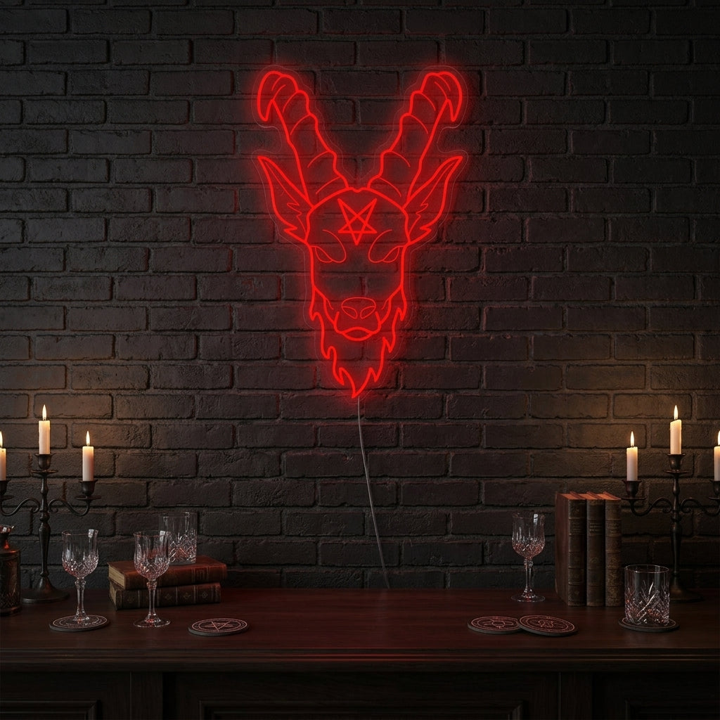 "Baphomet gótico" Letrero de neón