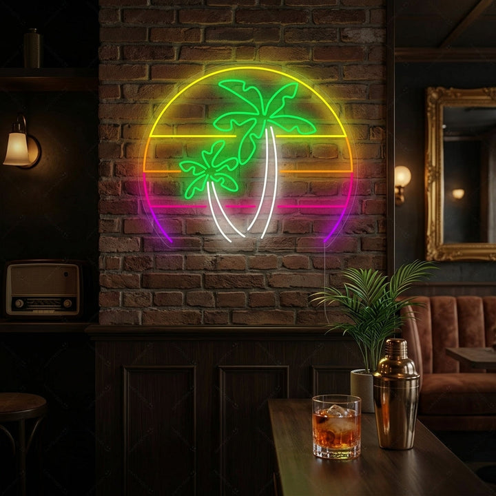 "Palmera Vaporwave" Letrero de neón
