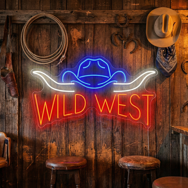 "Wild West" Letrero de neón