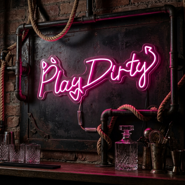 "Play Dirty" Letrero de neón