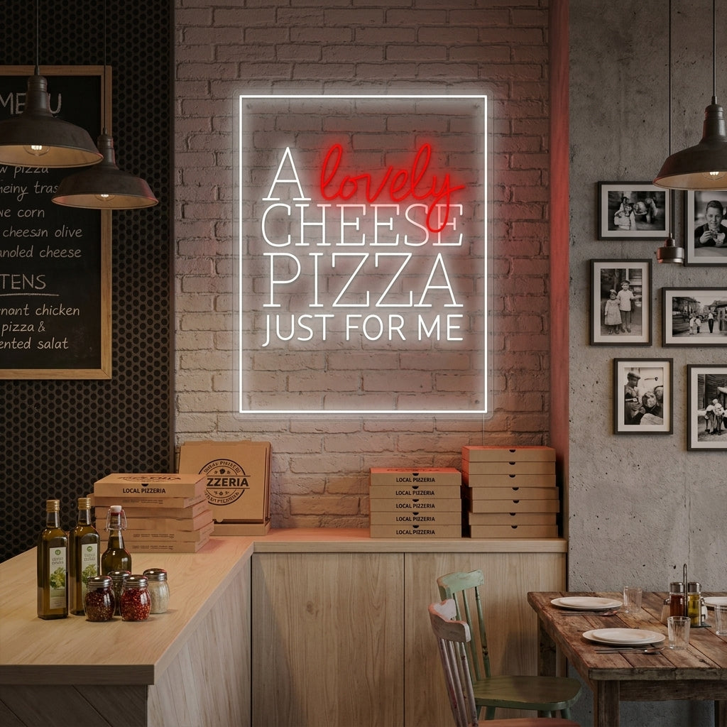 "A Lovely Cheese Pizza Just for Me" Letrero de neón