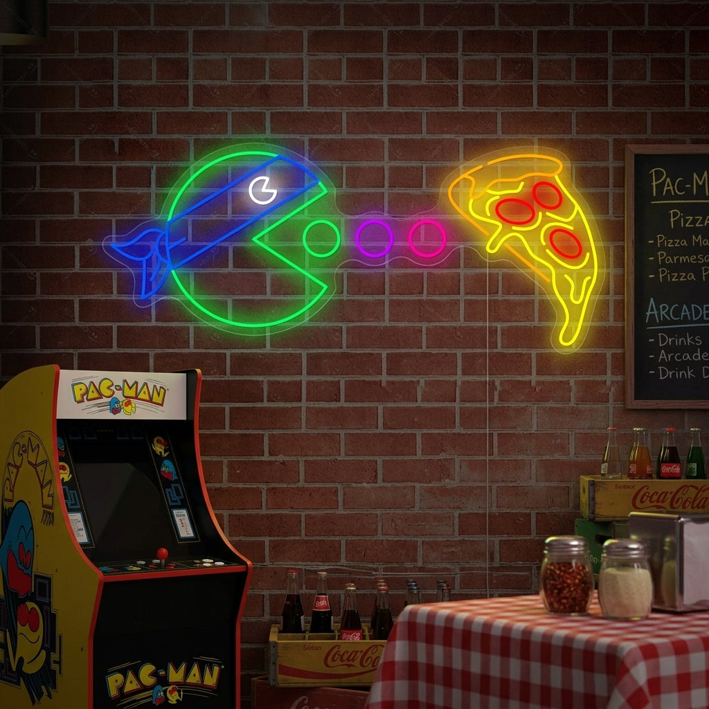 "Comer pizza" Letrero de neón
