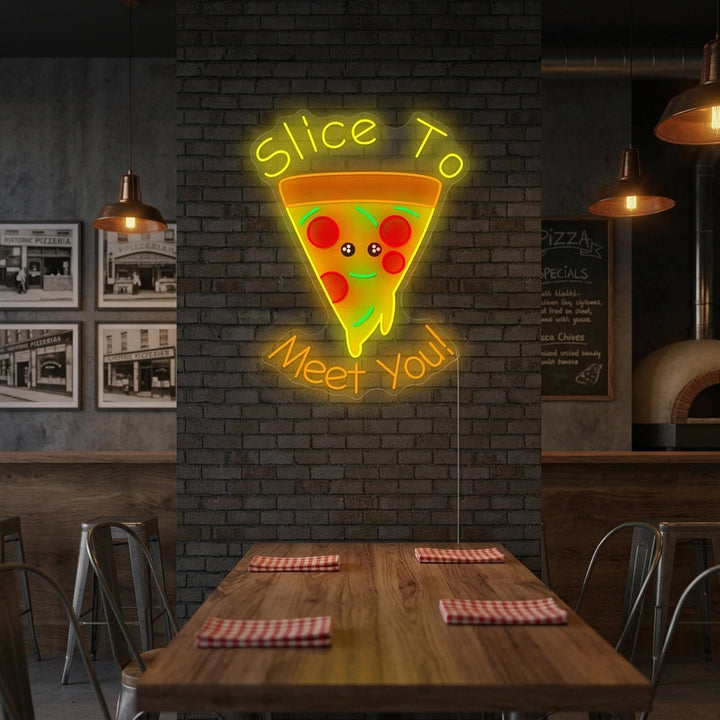 "Slice to Meet You" Letrero de neón