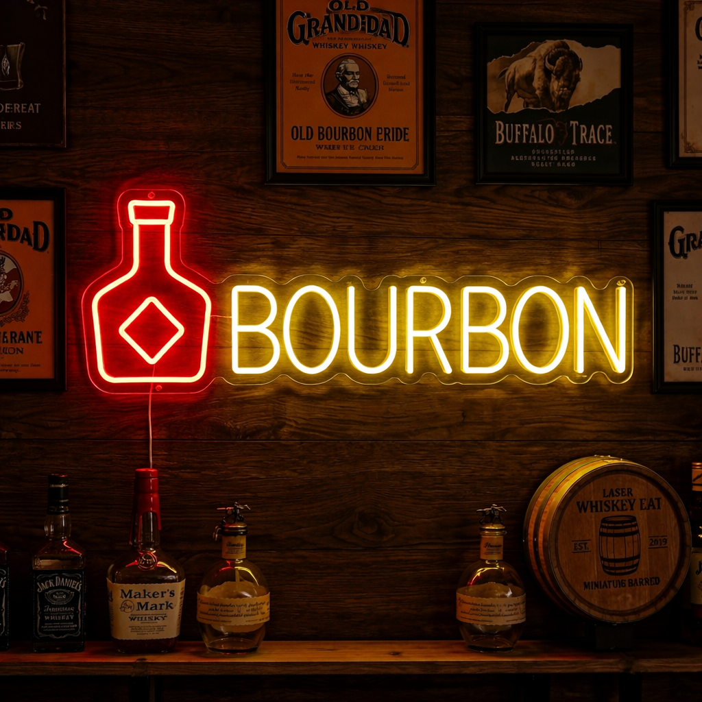 "Bourbon" Letrero de neón