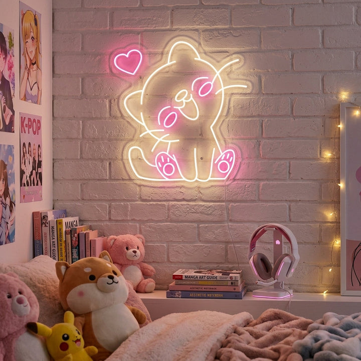 "Gato kawaii" Letrero de neón
