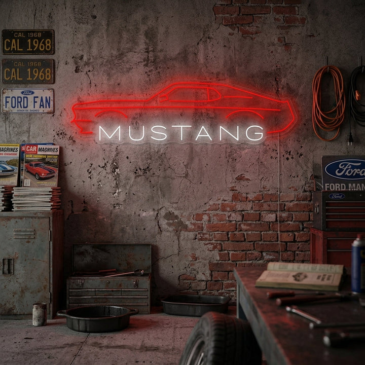 "Mustang Car" Letrero de neón