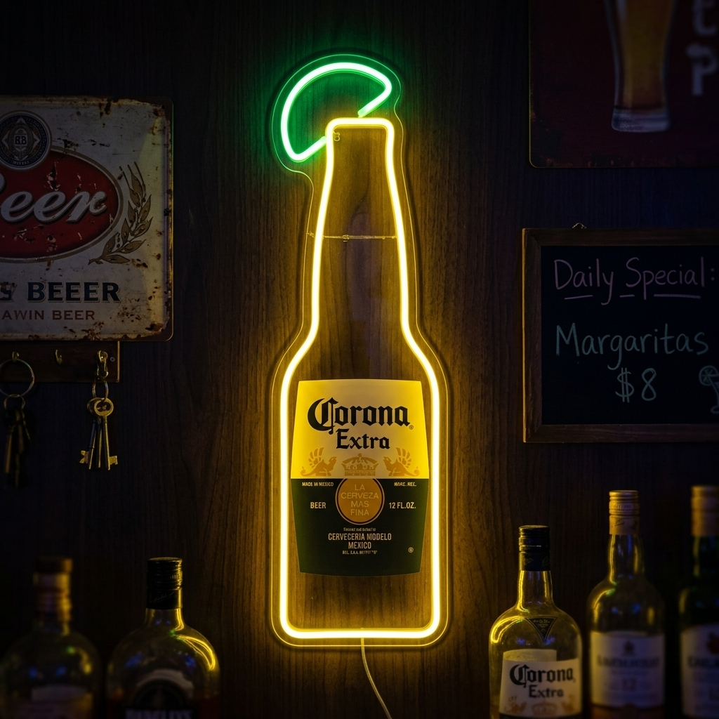 "Botella de cerveza Corona" Letrero de neón