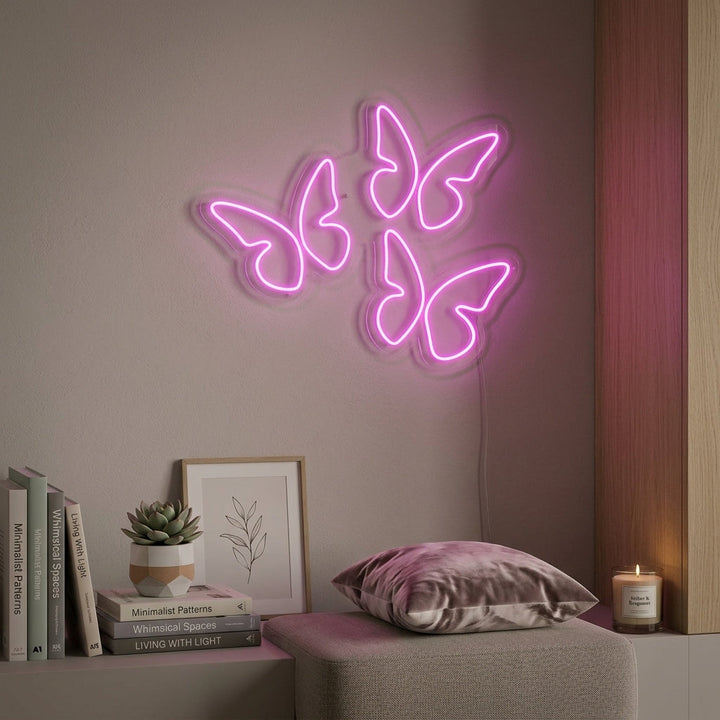 "3 Mariposas" Letreros Neon