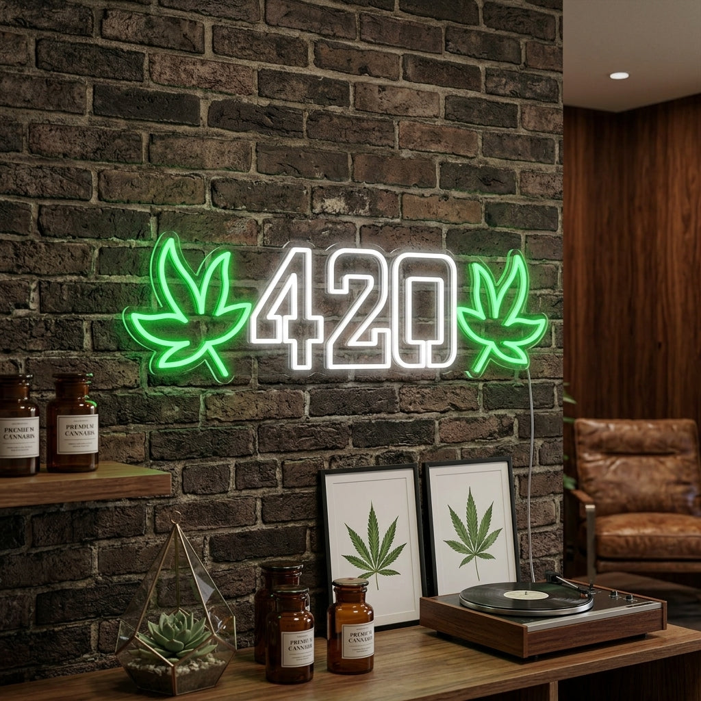 "420 Marihuana Cannabis" Letreros Neon